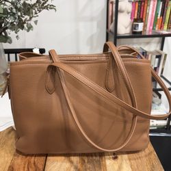 Brand New- Italian Leather Triple Compartment Work Tote