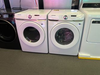 Samsung white front load washer and dryer