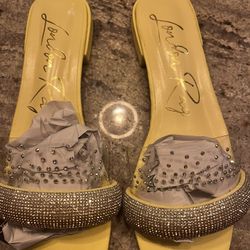 London Rag Old Flame Low Strack Heel Sandals Women’s Size 8