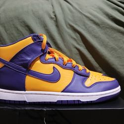 Nike Dunk Highs Purple And Yellow 