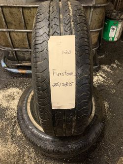 Pair of Firestone 205/70R15 Tires for sale