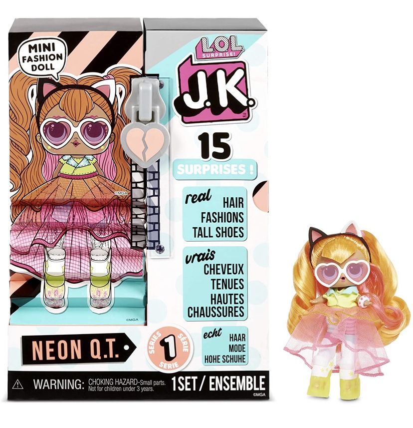 New LOL Surprise JK Neon Q.T. Mini Fashion Doll with 15 Surprises QT  Brand new