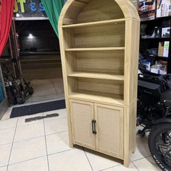 ARCHED BOOKCASE WITH STORAGE 71”TALL
