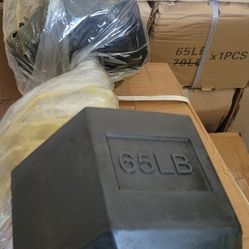 55 and 65 lb dumbbells $1 per pound, New 