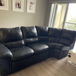 Black Real leather sofa, Sofa Negro De Piel, Furniture 