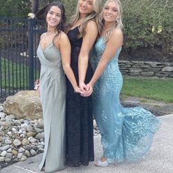 Prom dress Size 6 Sage Color  Worn Once Paid 500