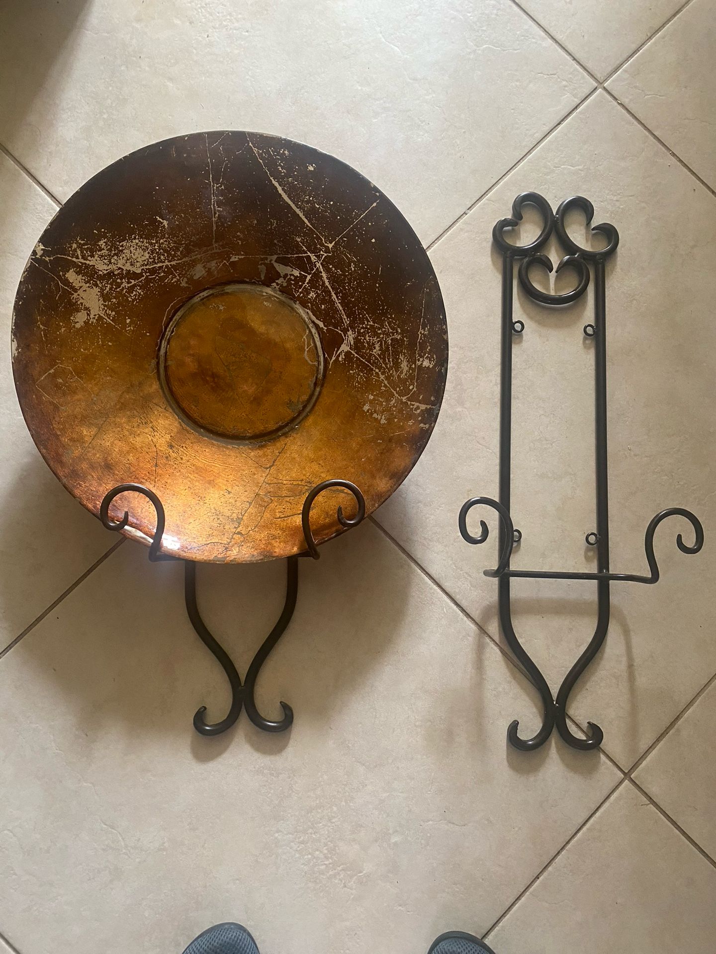 Bowls & Pair Of Plate Wall Hangers Or racks