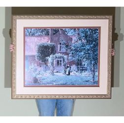 Vintage Gilded Frame Art Painting “Unpretentious Garden” Gari Melchers 37” x 31”