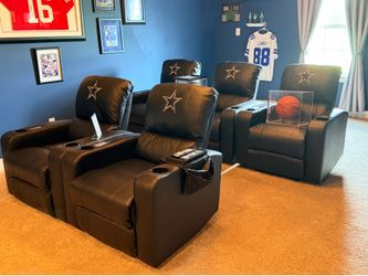 Custom embroidered electric theater seating