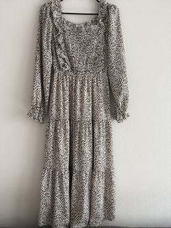 Elegant Black and White Polka Dot Dress