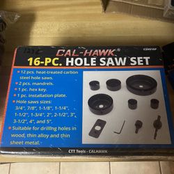 16 pc wood hole saw kit 3/4” up to 5” Asking 20 firm in N Lakeland brand new