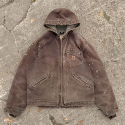 Carhartt Sherpa Lined Hooded Jacket Brown