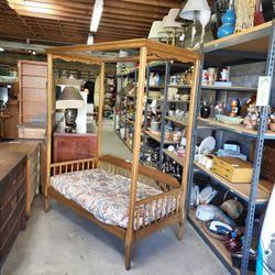 Dreamy Vintage French Boho Canopy Daybed / Twin Bed