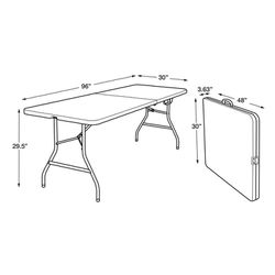 8ft Blow Mold Center-fold Table