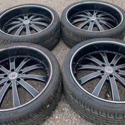 22” CHRYSLER 300 DODGE CHARGER MAGNUM CHALLENGER LINCOLN FORD WE FINANCE SET WHEELS RIMS TIRES 