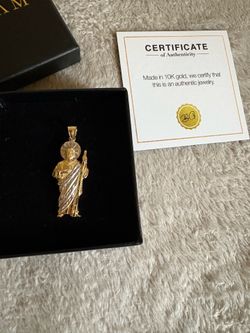 10K SEMI-SOLID GOLD DIAMOND CUT SAN JUDAS PENDANT