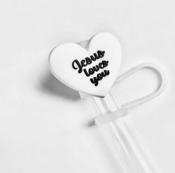 x2 Jesus Loves You straw topper cover stanley quencher h20 30oz 40oz 64oz