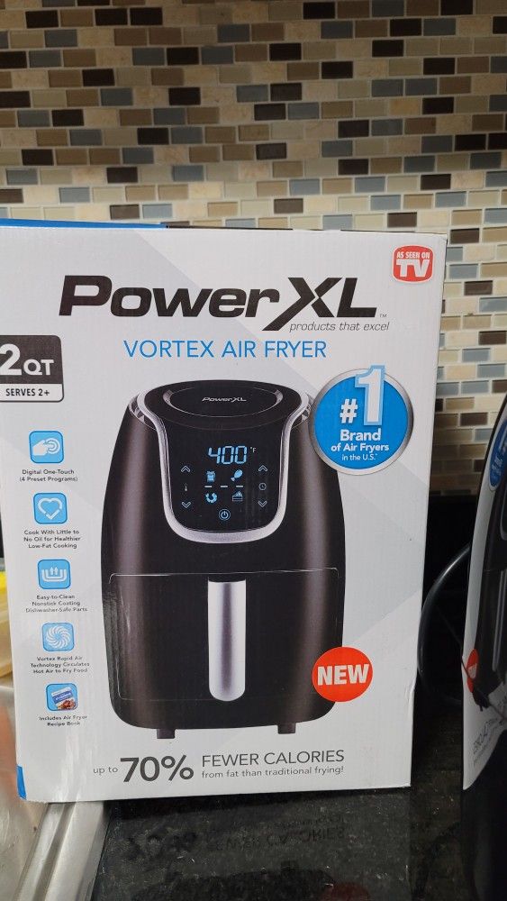 PowerXL Vortex Single Basket Air Fryer with Digital Panel in Black