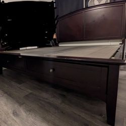 King Bed Frame With Storage Drawers