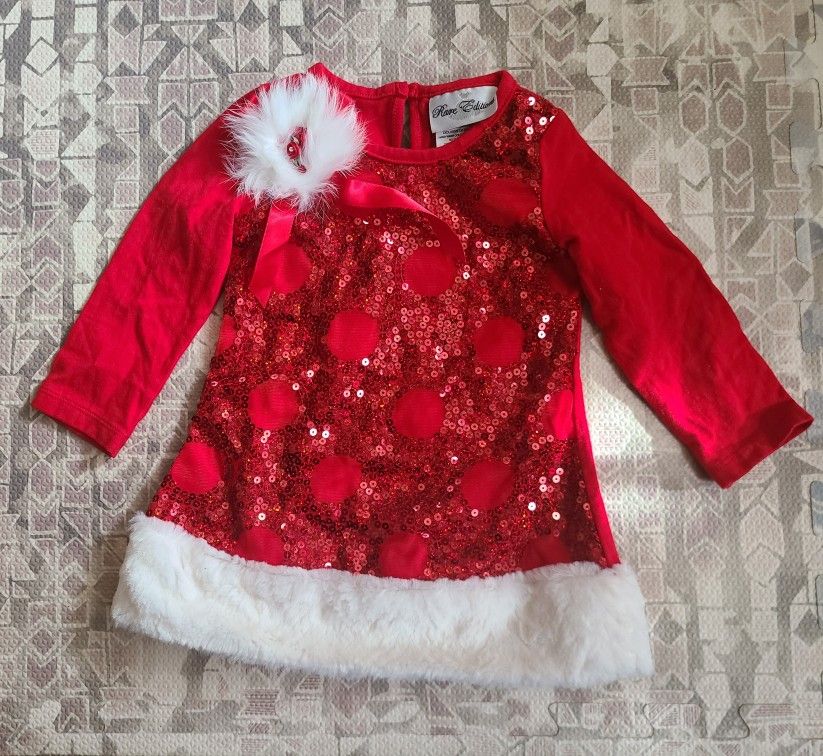 Rare Editions 12 Month Red Sequins Dress