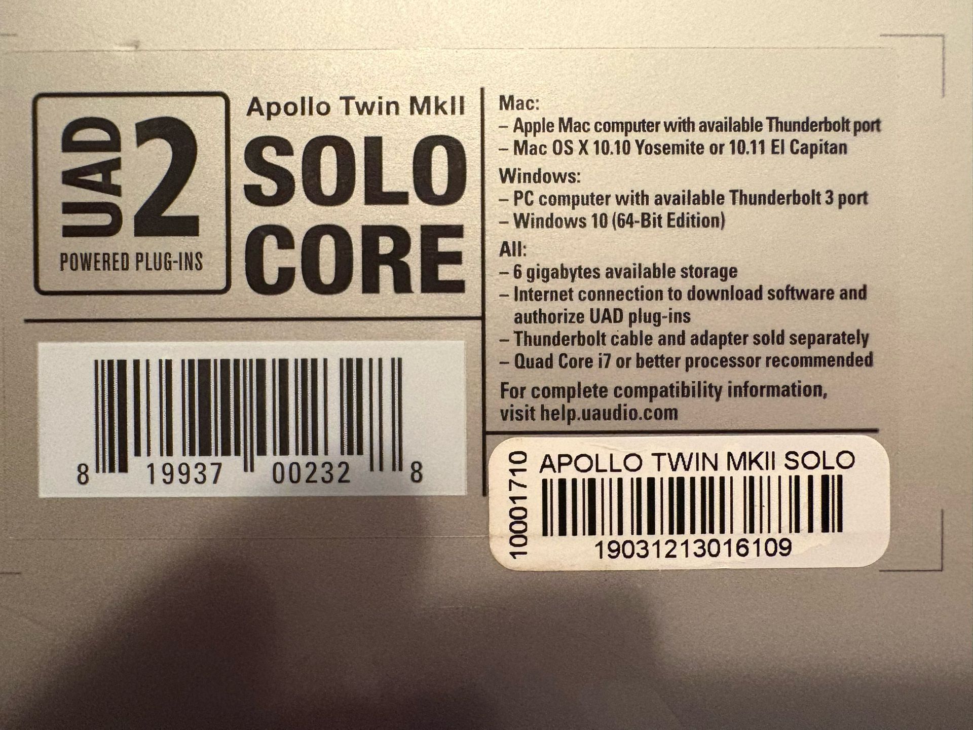 Apollo Twin Mkll Solo Core