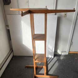 Wooden Clothing Display Stand Non-Adjustable 4 Way Stand 