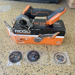 RIDGID 18V SubCompact Brushless Cordless 3 in. Multi-Material Saw (Tool Only) with (3) Cutting Wheels