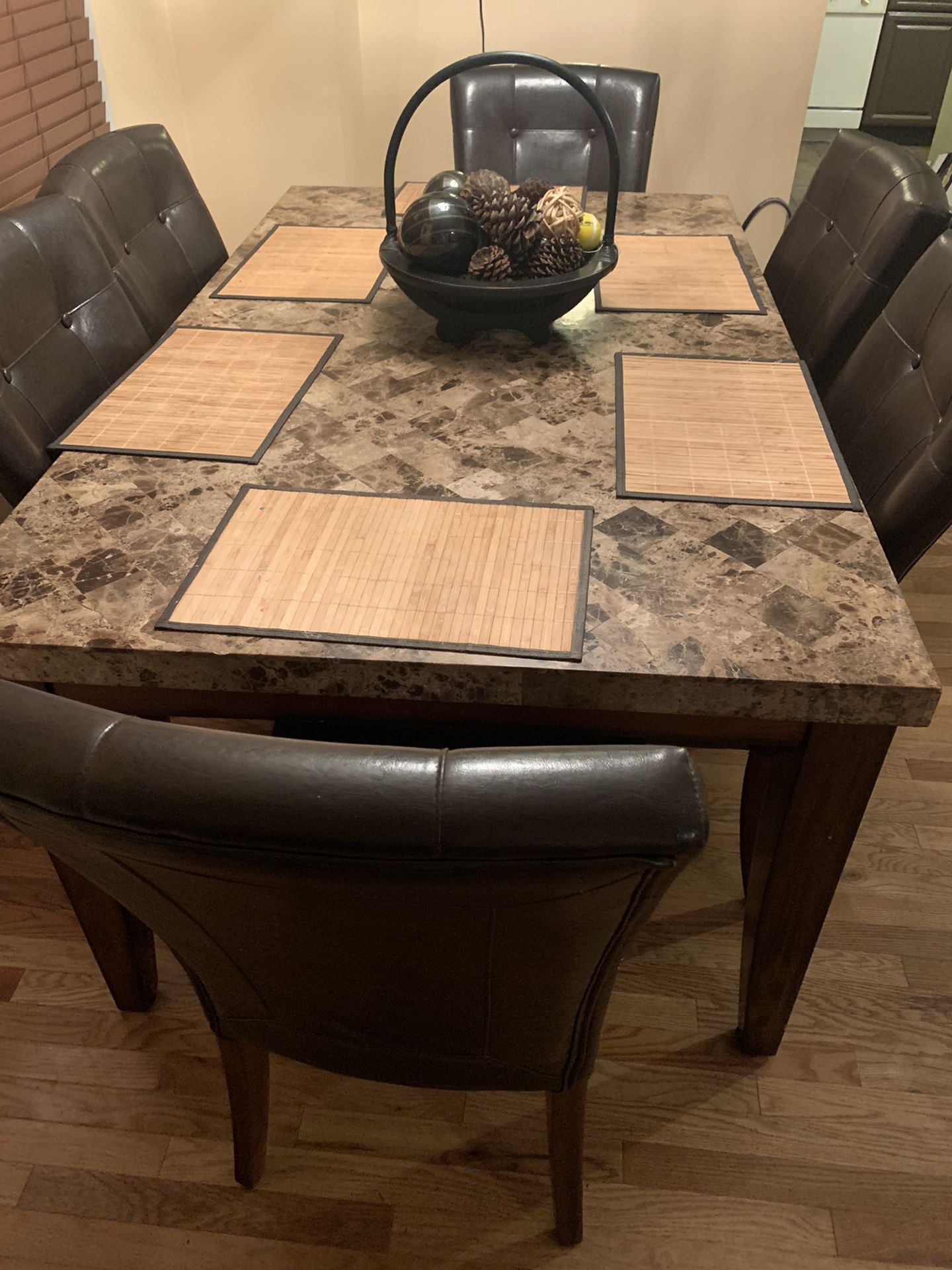 granite table with six chairs!!!!!