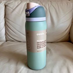 Owala Free Sip Mint Sage Insulated Leak-Proof Water Bottle Built-In Straw 32 oz