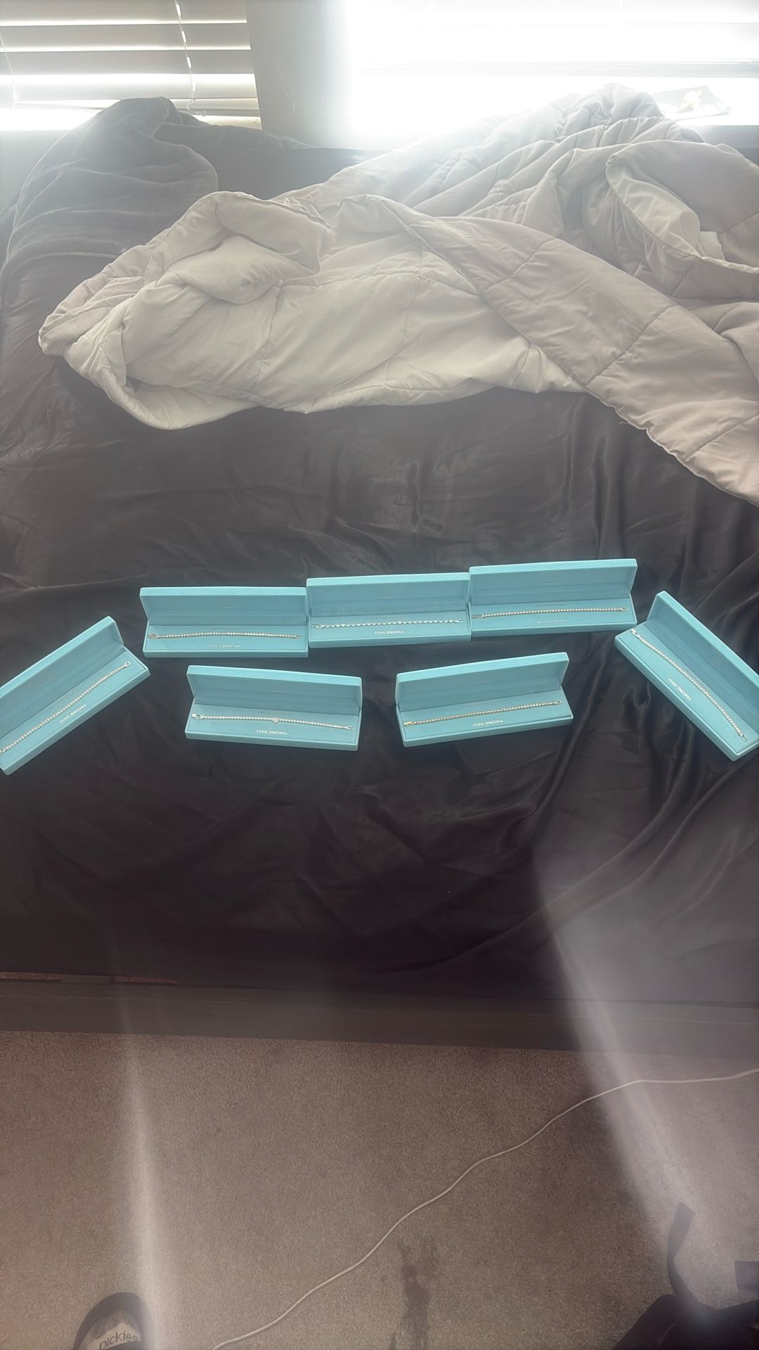 FINE SILVER/GOLD ZIRCONIA TENNIS BRACELET 