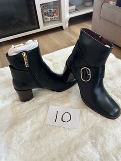 Black leather boots