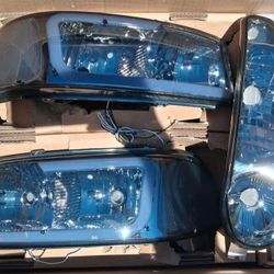 01-06 Gmc Sierra Yukon LED DRL Headlights Luces Micas Calaveras Faros Faroles Focos Headlamps 