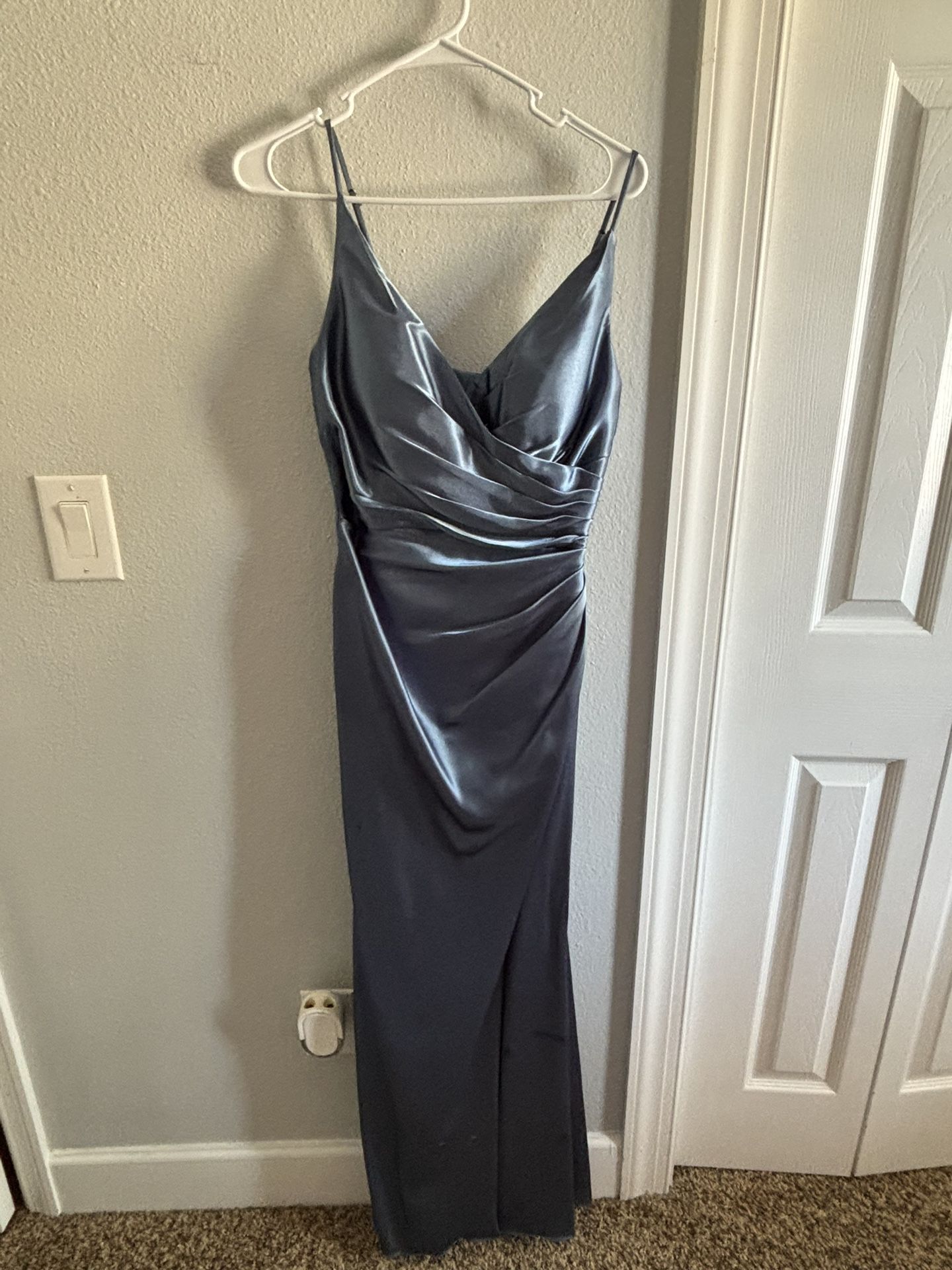 David’s Bridal Steel Blue Dress ( Galina Signature)