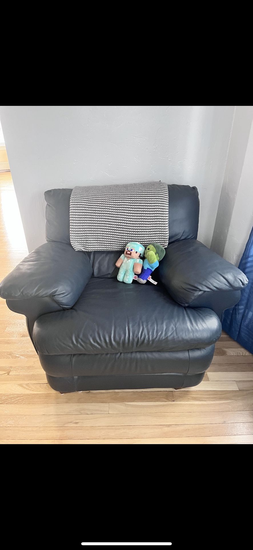 Leather Dark Blue Couch