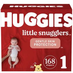 Huggies Little Snugglers Baby Diapers Size 1, 168 ct