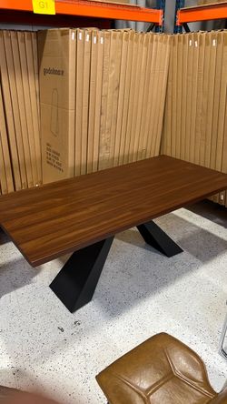 Modern Dining Table with Metal Base