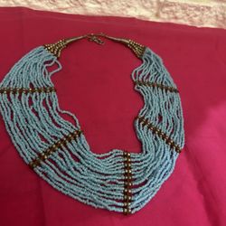 Beautiful handmade beats choker blue color