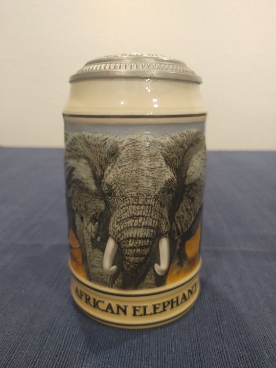 Budweiser Endangered Species African Elephant Limited Ed. Collector Stein 