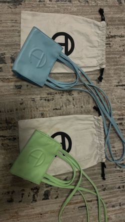 Lime green & light blue authentic telfar bags