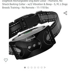 Rechargeable Dog Bark Collar - Humane, No Shock Barking Collar - w/2 Vibration & Beep - S, M, L Dogs Breeds Training - No Remote - 11-110 lbs


