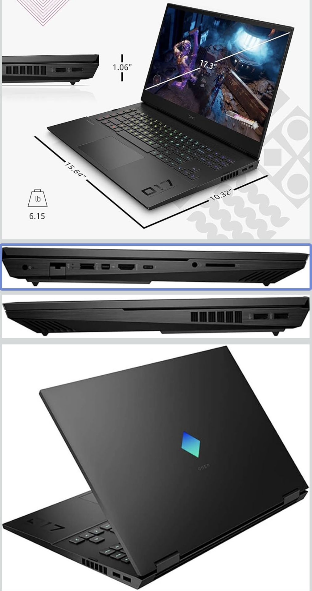 Gaming Laptop - HP Omen 17-ck1xx 12th Gen i7-12700h GeForce RTX 3070 Ti