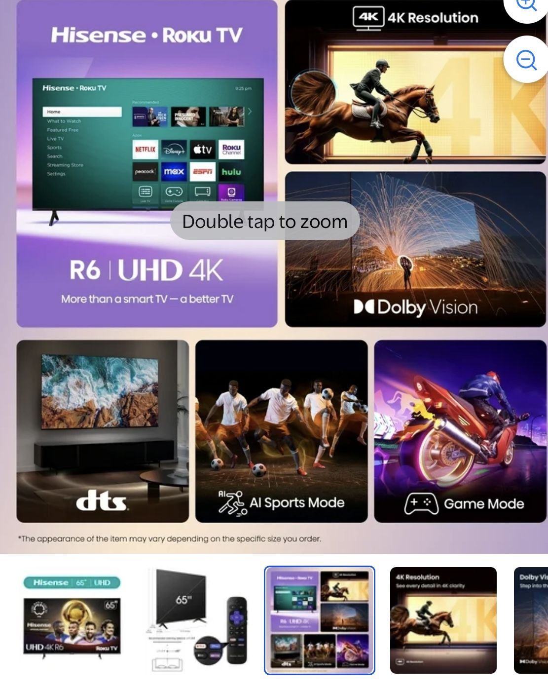 65” Hisense Smart TV