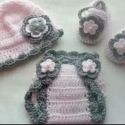 Crochet Baby Girl Diaper Cover Outfit Photo Prop 
