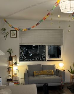 Living Spaces Grey Loveseat Couch