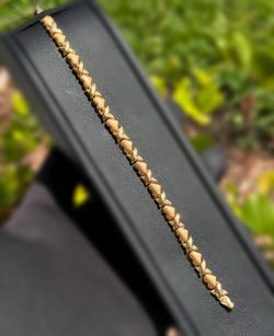 Jewelry 10k hollow yellow gold XO Heart bracelet 7.25” 5.50mm 4.60g