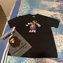 BAPE black camo college tee Size M