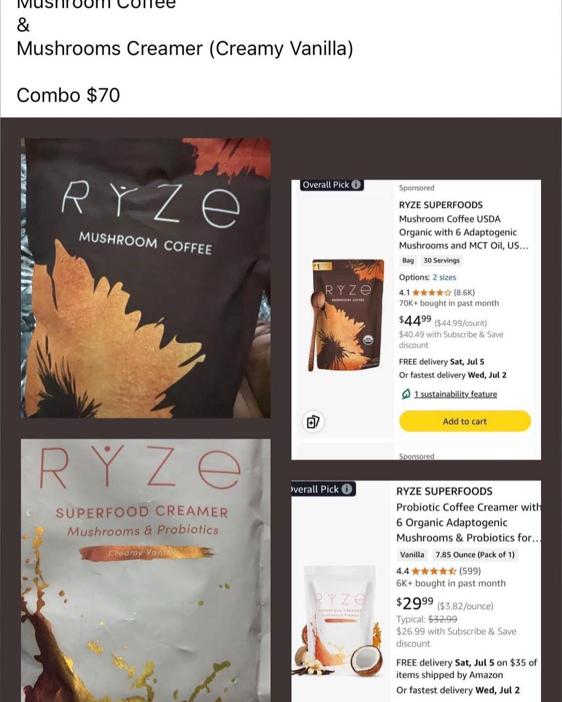 RYZE MUSHROOM COFFEE & CREAMER