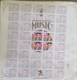 NEW SEALED 40 Elvis Presley 29 Cent Hinged US Stamp Sheet Music Musicians