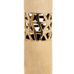 Sagebrook Home Ceramic 20” Vase W/Filligreecutout, Gold