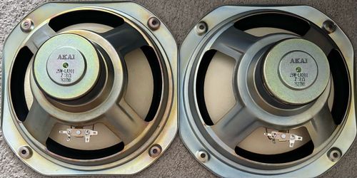 Vintage Akai 25W-LA201 8-Inch Woofer Speaker Drivers 8 Ohm - Replacement Parts (Pair)